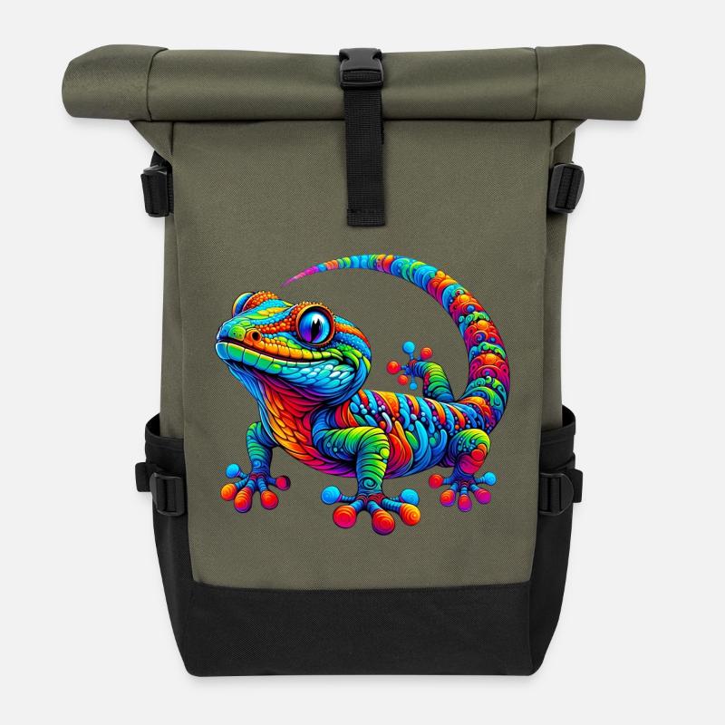 Gecko - Rolltop Rucksack - Olive/Schwarz