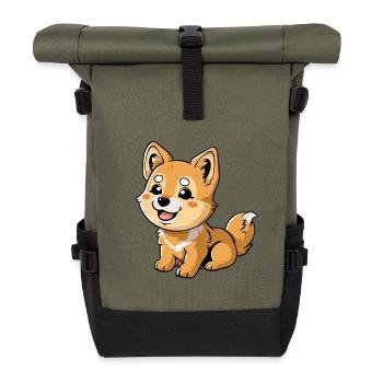 Découvrez le charmant chiot dingo - Sac à dos roll top - olive/noir - Devant