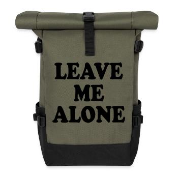 Leave me alone - Rolltop Rucksack - Olive/Schwarz - Vorne