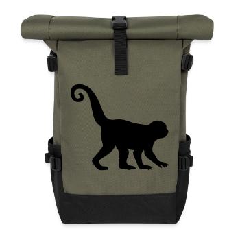 Silhouette de singe - Sac à dos roll top - olive/noir - Devant