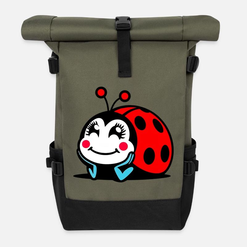 Marienkäfer - Rolltop Rucksack - Olive/Schwarz