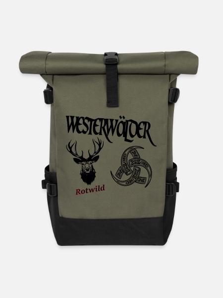 Westerwälder Rotwild - Rolltop Rucksack - Olive/Schwarz
