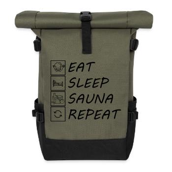 Sauna Wellness Spa - Rolltop Rucksack - Olive/Schwarz - Vorne