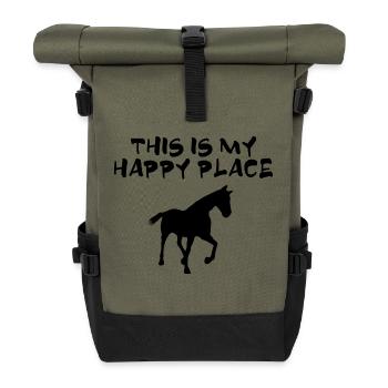 Sport équestre Dressage Saut d’obstacles - Sac à dos roll top - olive/noir - Devant