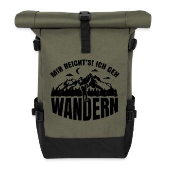 Wandern Hiking Sport Berge - Rolltop Rucksack - Olive/Schwarz - Vorne