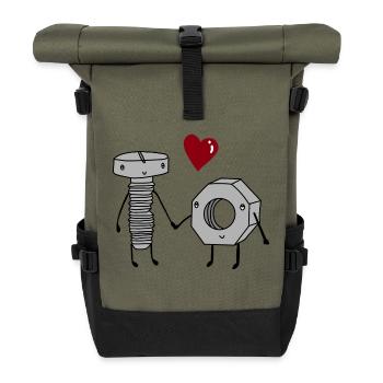 Boulon et écrou amoureux - Sac à dos roll top - olive/noir - Devant