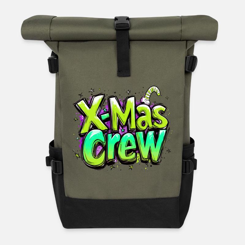 Noël Crew Noël - Sac à dos roll top - olive/noir