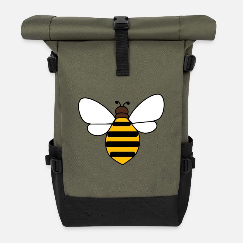 Biene - Rolltop Rucksack - Olive/Schwarz