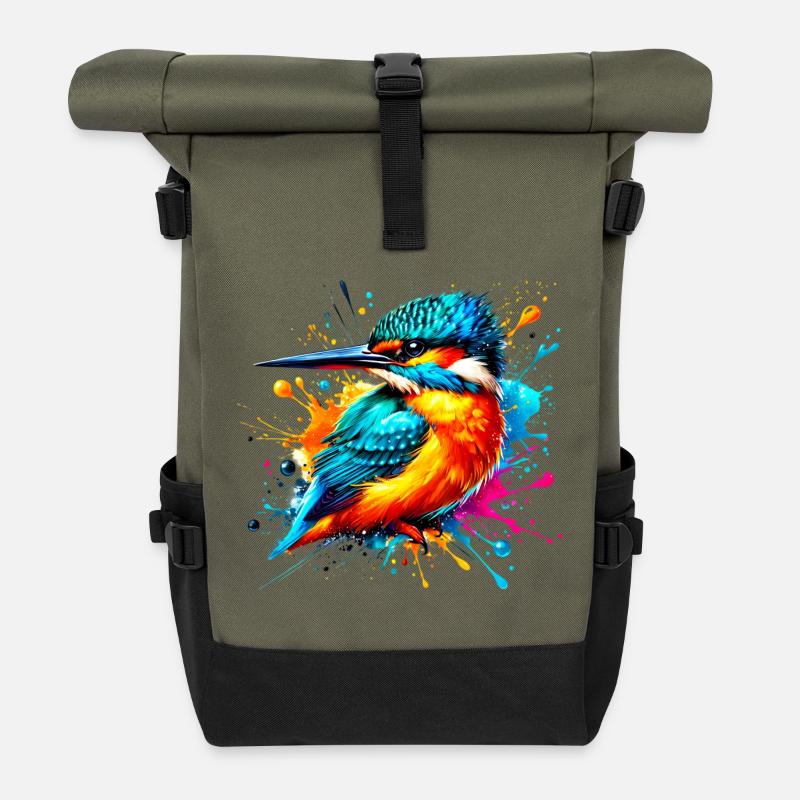 Martin-pêcheur - Sac à dos roll top - olive/noir