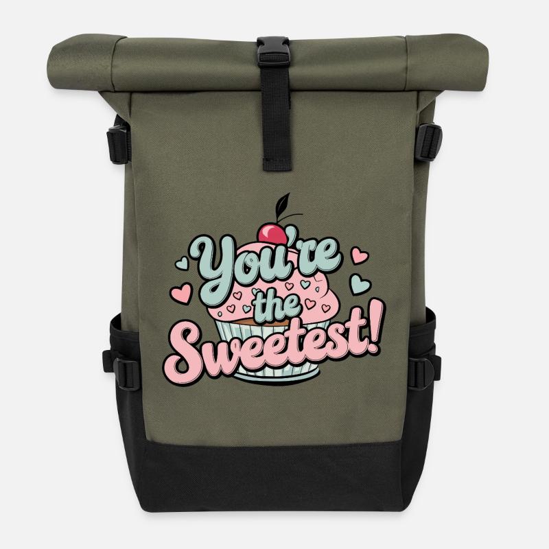Tu es le plus doux - Sac à dos roll top - olive/noir