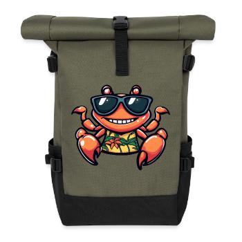Crab Crab Funny Summer - Roll Top Backpack - olive/black - Front