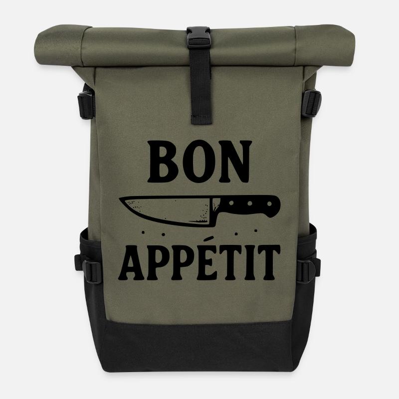 Bon appétit - Sac à dos roll top - olive/noir