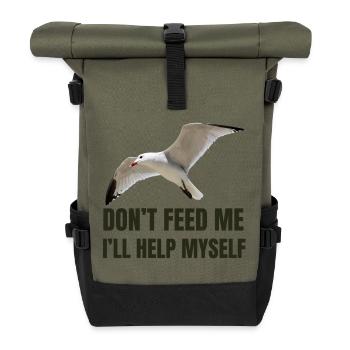 Mouette avec une déclaration audacieuse - Sac à dos roll top - olive/noir - Devant