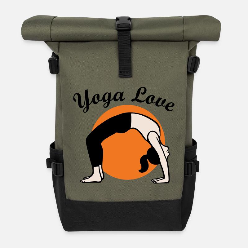 Yoga Love - Roll Top Backpack - olive/black