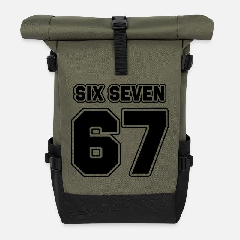 67 Six Seven - Roll Top Backpack - olive/black