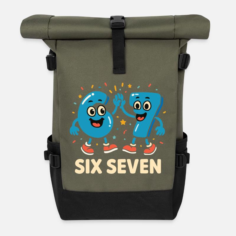 67 Six Seven 6-7 - Rolltop Rucksack - Olive/Schwarz