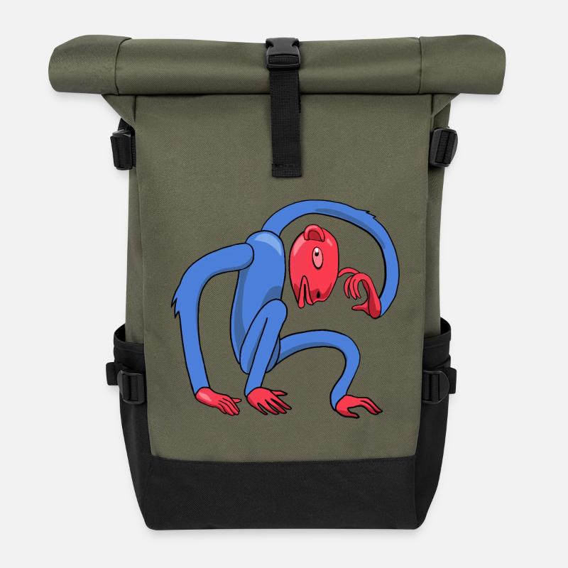 thinking monkey - Sac à dos roll top - olive/noir