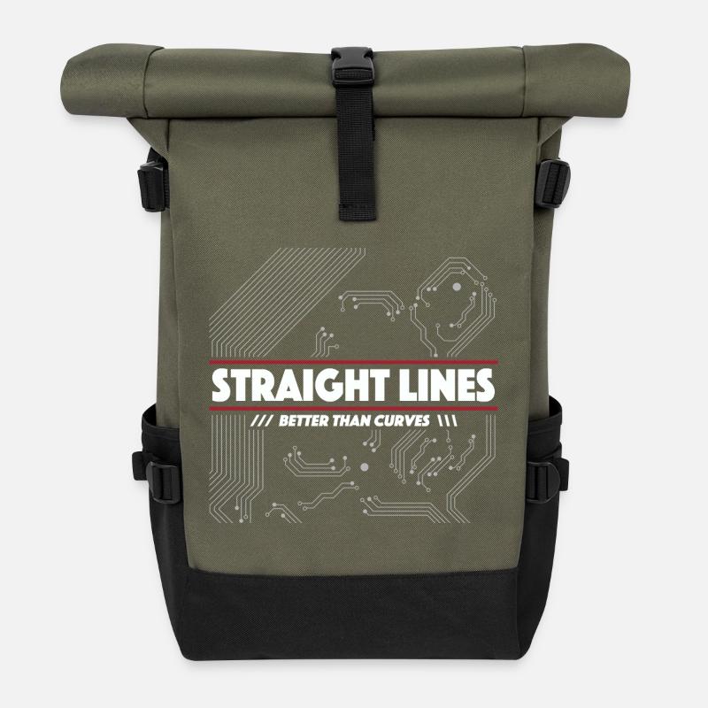 Gerade Linien statt Kurven - Rolltop Rucksack - Olive/Schwarz