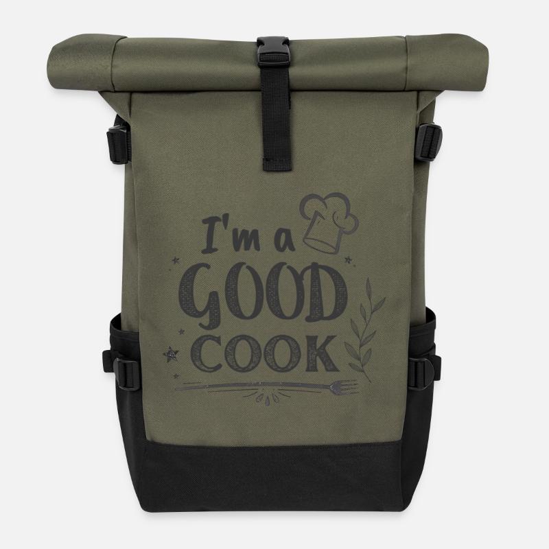 Im a GOOD COOK Chef Chalk - Roll Top Backpack - olive/black