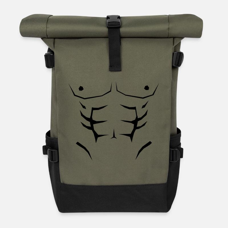 Faux abdos - Sac à dos roll top - olive/noir