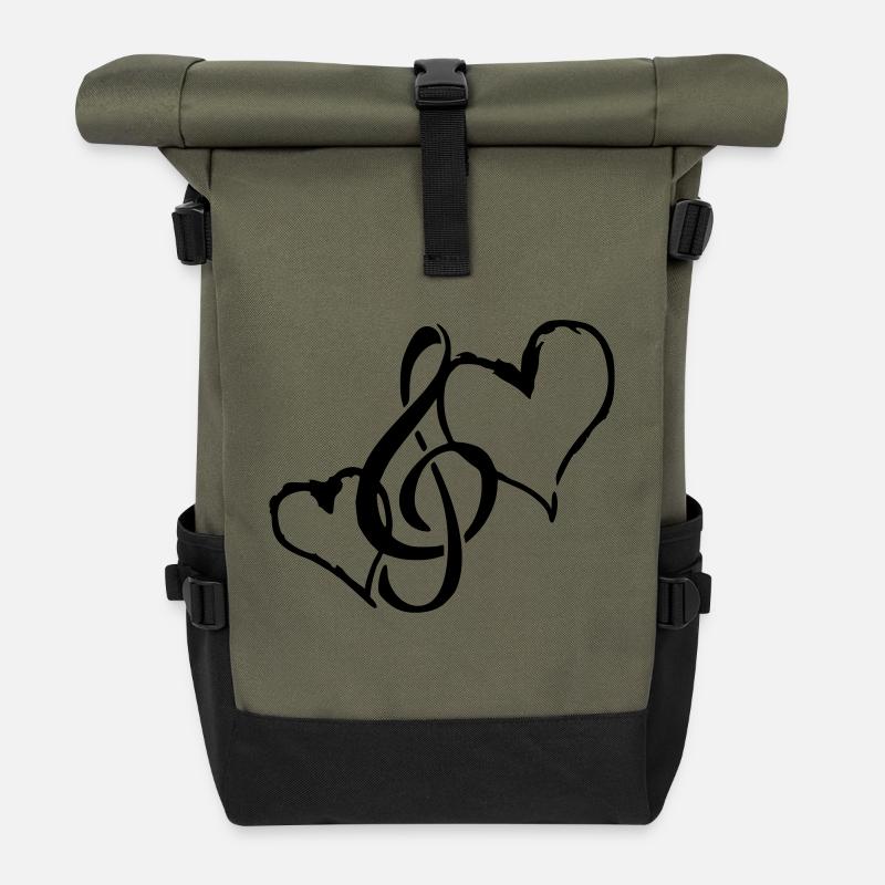 i love musik - Rolltop Rucksack - Olive/Schwarz