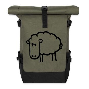 Schaf - Rolltop Rucksack - Olive/Schwarz - Vorne
