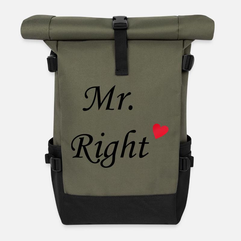 Mr. Right - Rolltop Rucksack - Olive/Schwarz