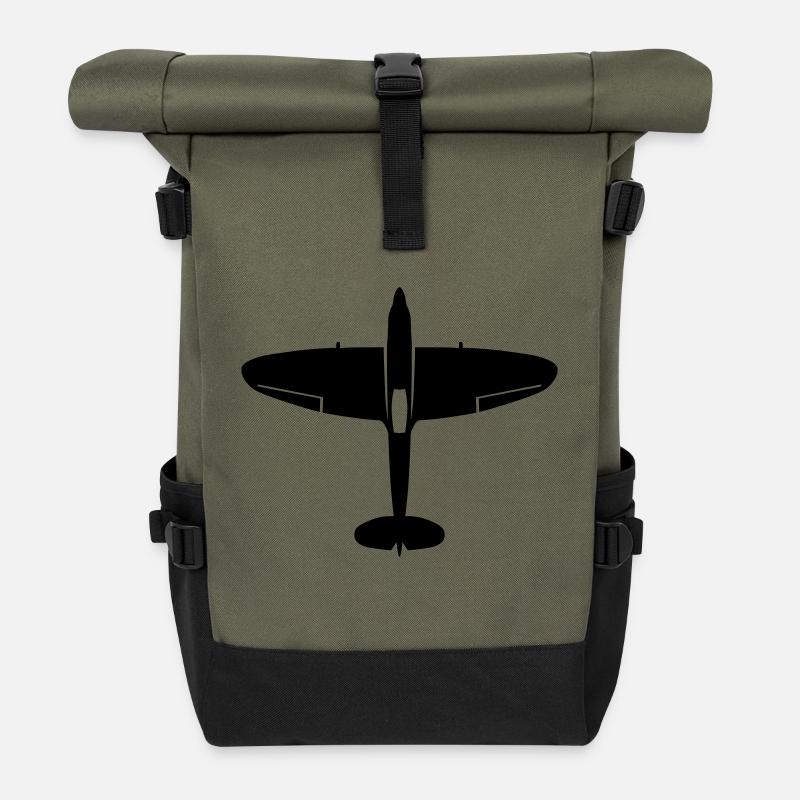spitfire_oben - Rolltop Rucksack - Olive/Schwarz
