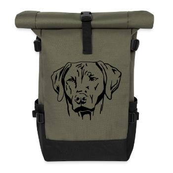 Rhodesian Ridgeback - Rolltop Rucksack - Olive/Schwarz - Vorne