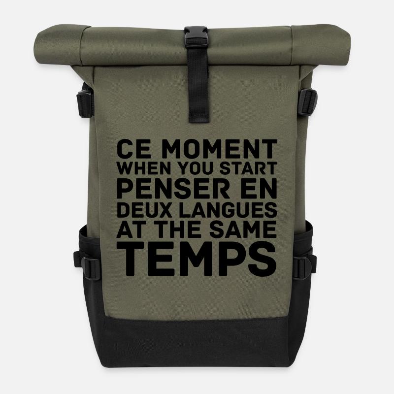 Ce Moment When You Start - Rolltop Rucksack - Olive/Schwarz