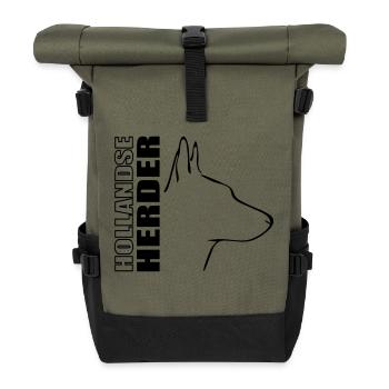 HOLLANDSE HERDER PROFIL - Rolltop Rucksack - Olive/Schwarz - Vorne