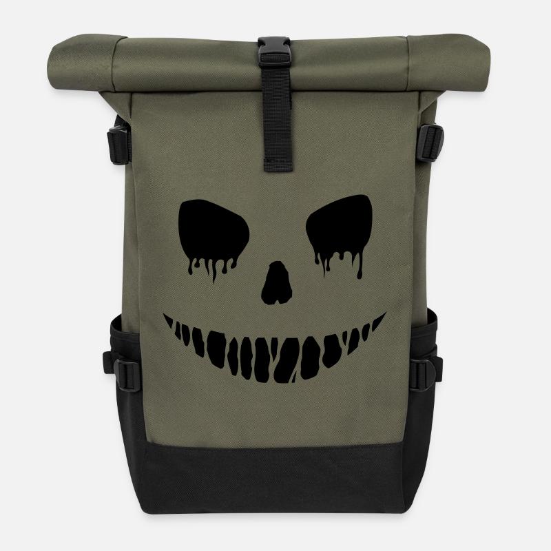 halloween - Rolltop Rucksack - Olive/Schwarz