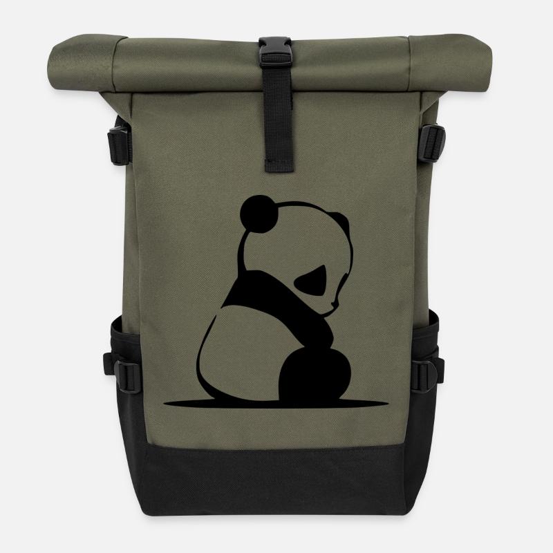 panda - Roll Top Backpack - olive/black