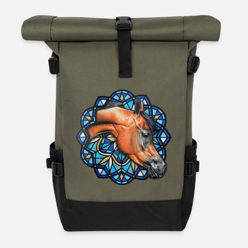 BaySto - Sac à dos roll top - olive/noir