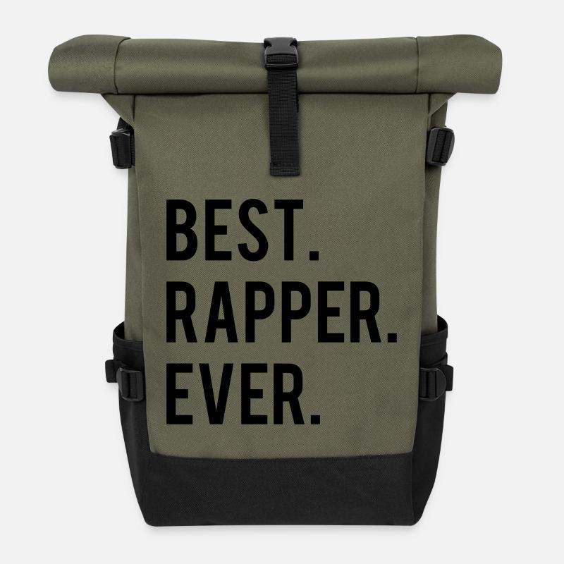Best Rapper Ever - Rolltop Rucksack - Olive/Schwarz