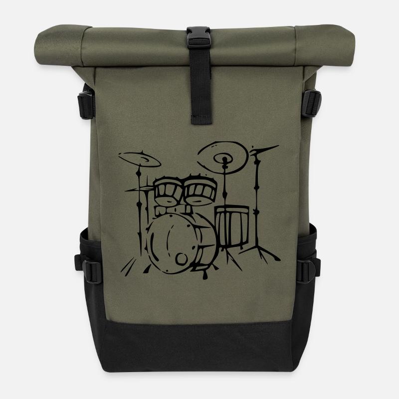 drums - Rolltop Rucksack - Olive/Schwarz