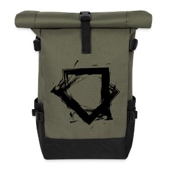 Zwei Quadrate Design variante 2 Schwarz - Roll Top Backpack - olive/black - Front