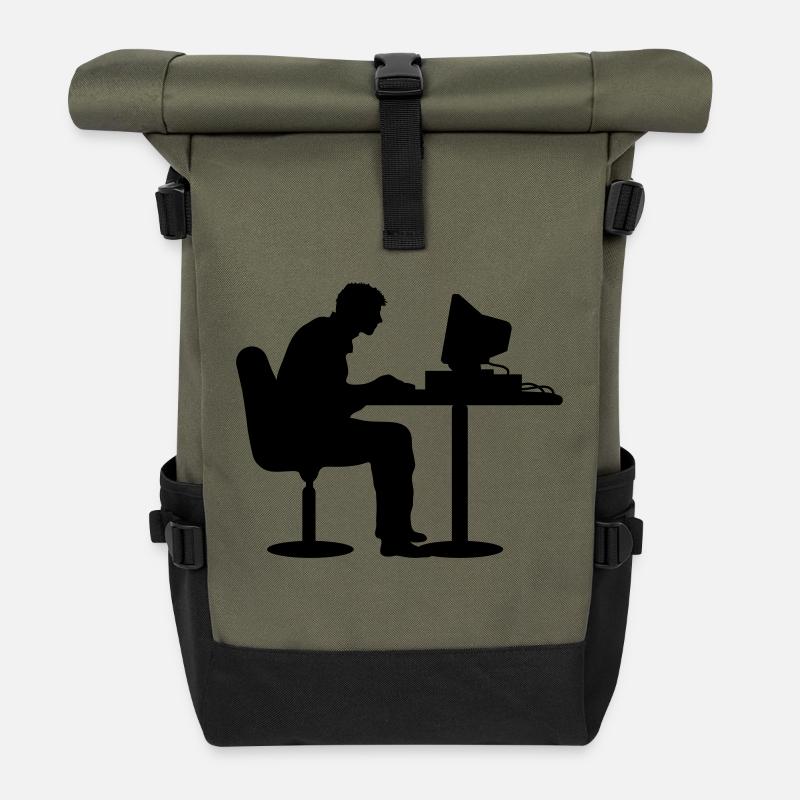 Geek - Sac à dos roll top - olive/noir