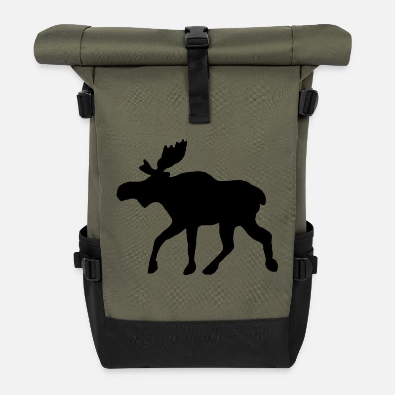 Elch - Rolltop Rucksack - Olive/Schwarz
