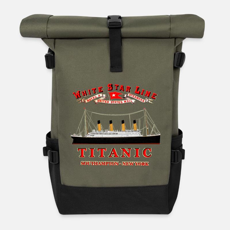 TITANIC ORIGINAL CREATION Louis RUNEMBERG © Adagp - Rolltop Rucksack - Olive/Schwarz