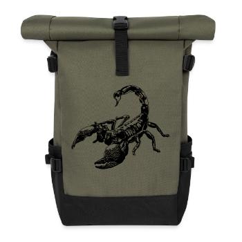 Coole Skorpion-Insektenskizze Grafik Skorpion-Liebhaber - Rolltop Rucksack - Olive/Schwarz - Vorne