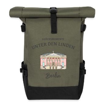 Berlin, Oper Unter den Linden - Rolltop Rucksack - Olive/Schwarz - Vorne