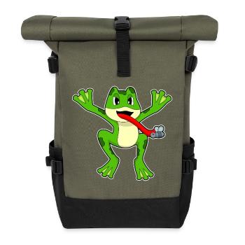 Mouche grenouille - Sac à dos roll top - olive/noir - Devant