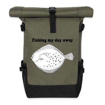 Fishing my day away - Roll Top Backpack - olive/black - Front