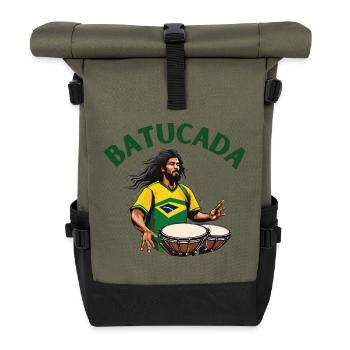 Batucada, Batucada-Spieler, Perkussion - Rolltop Rucksack - Olive/Schwarz - Vorne