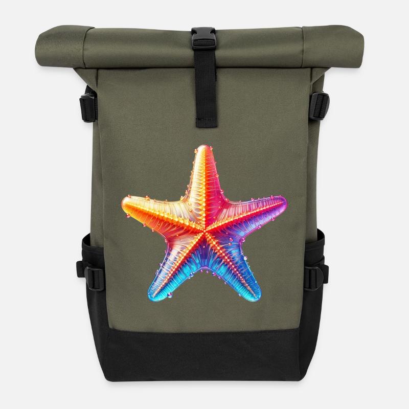 Étoile de mer - Sac à dos roll top - olive/noir