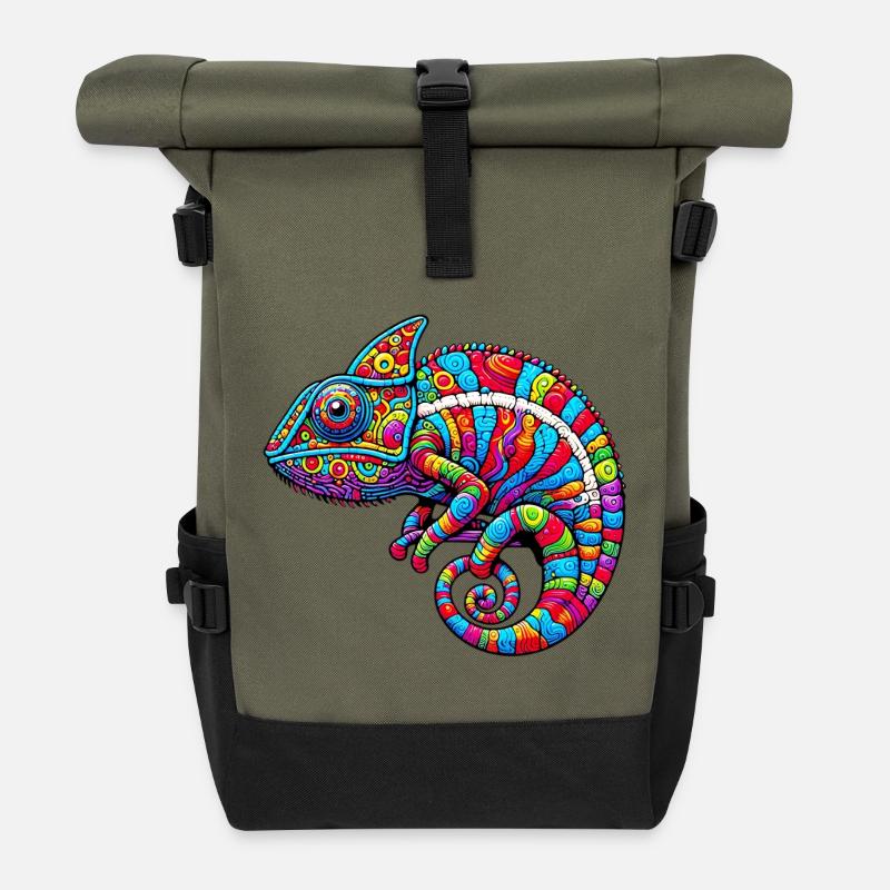 Chamäleon - Rolltop Rucksack - Olive/Schwarz