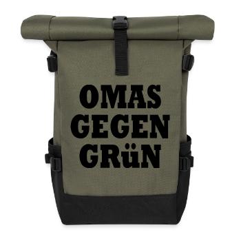 Omas gegen grün - Rolltop Rucksack - Olive/Schwarz - Vorne