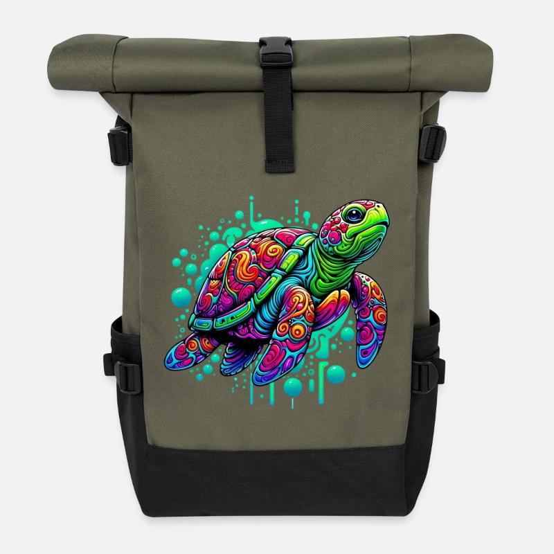 Schildkröte - Rolltop Rucksack - Olive/Schwarz