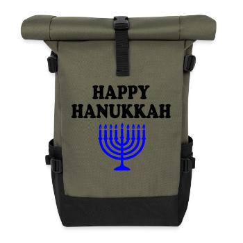 HAPPY HANUKKAH - Rolltop Rucksack - Olive/Schwarz - Vorne